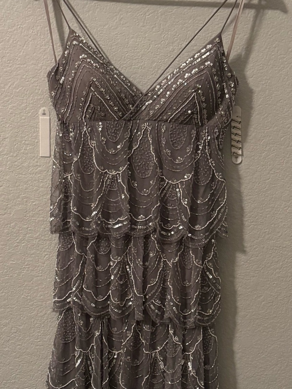 Vintage Sue Wong 100% Silk Beaded Tiered Dress - Fits Size 4/6 (Altered)